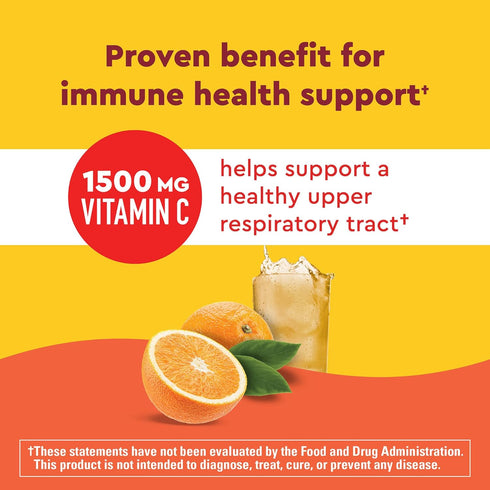Nature Made Wellblends ImmuneMAX Fizzy Drink Mix, 30 Stick Packs - Vitamin C 1500mg, Zinc 15 mg, Vitamin D3 1000 IU, B