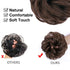 MORICA 2-Piece Messy Bun Hair Pieces - Synthetic Curly Wavy Chignon Ponytail for Thin Hair, Medium Brown
