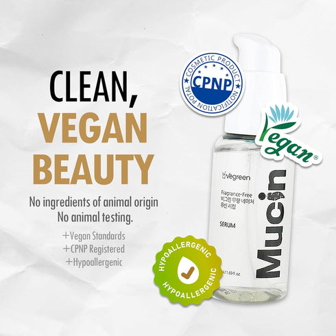 VEGREEN Nature Mucin Face Serum with Wild Yam, Hydrating & Barrier Repair Moisturizer for All Skin Types,