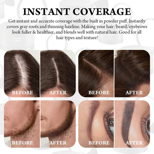 Instant Hair Root Cover Up, Waterproof Hairline Powder for Hair Loss Concealment, 48 Hour Formula (Medium Brown)