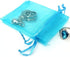 50 Pcs 4x6 Aqua Blue Gifts Wrap Bags, Organza Sheer Fabric Drawstring Mesh Bags for Baby Shower Favor