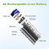 LDLDCHI 4100mWh 4 Pack 1.5V 1200 Rechargeable AA Lithium Batteries, Double A Battery with USB-C Charging Cable, Long