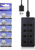JOXIYECLTL LF2032 Rechargeable Batteries CR 2032 3V Lithium-ion Coin Battery with Charger(5 Pack)
