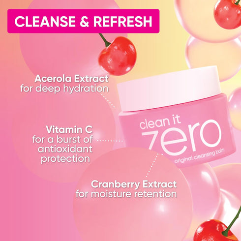 BANILA CO Clean it Zero Original Cleansing Balm | Korean Makeup Remover & Hydrating Facial Wash | Vegan, 180ml & 100ml
