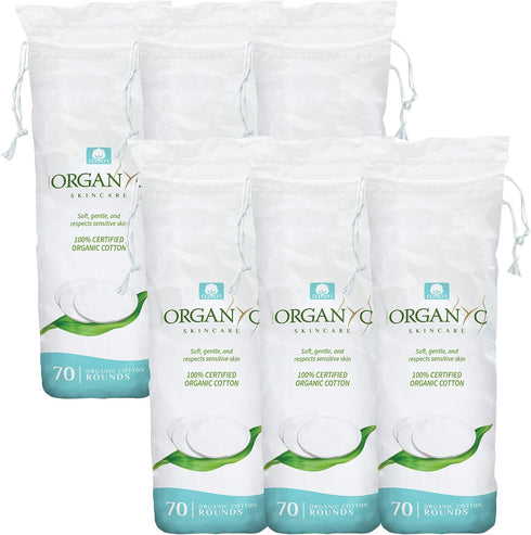 Organyc 100% Certified Organic Cotton Rounds - Biodegradable, Chemical Free for Sensitive Skin (420 Count) - Daily