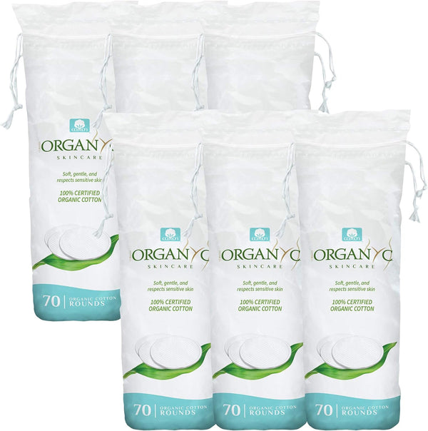 Organyc 100% Certified Organic Cotton Rounds - Biodegradable, Chemical Free for Sensitive Skin (420 Count) - Daily
