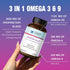 Vitamin World Triple Omega 3-6-9 3000mg with Fish, Flax, Borage & Evening Primrose Oils, 120 Softgels