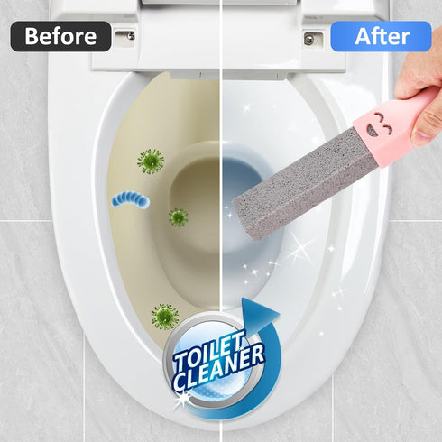 10 Packs Grey Pumice Stone Cleaner with 2 Universal Handles for Cleaning Toilets, Bathrooms, Kitchens, Spas, Pools,