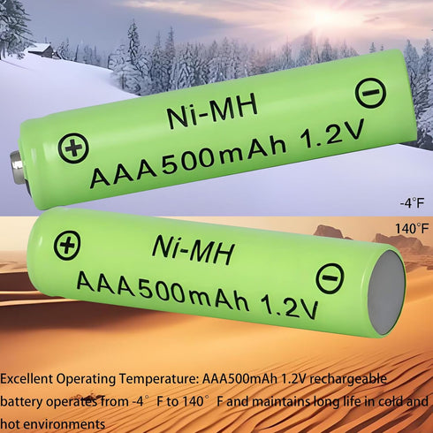 Yibatopow 16 Packs 500mAh 1.2v Rechargeable AAA Batteries,Triple A NiMH Precharged Solar Batteries for Outdoor Solar