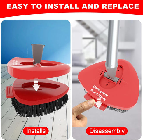 OKcedier 2 Pack 1 Upgrade Scrub Brush Replace Heads Compatible with O Cedar EasyWring Tank Spin Mop,Mop Replacement