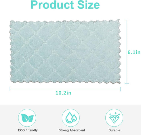 20 Pack Kitchen Dish Cloths, Super Absorbent Microfiber Cleaning Cloth for Cleaning Dishes, Kitchen, Bathroom, Car (Grey & Green) by Bessrung
