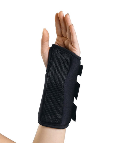 Medline Foam Wrist Splint, 8-Inch Long, Left Wrist, Size L, Adjustable Compression, Black