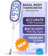 iProven Basal Body Thermometer with Backlight, High Precision BBT for Ovulation Tracking, 30 Memory Recall