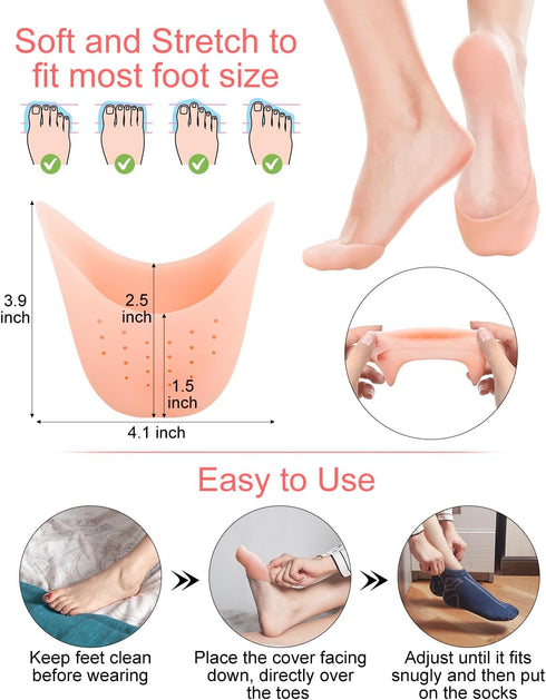 8Pcs BLATOWN Silicone Toe Protectors Toe Covers for Women Men Shoe Filling, Gel Toe Pads Toe Cushions with Breathable Hole for Pain Relief Fit for High Heel, Ballet, Point Shoes (Beige)