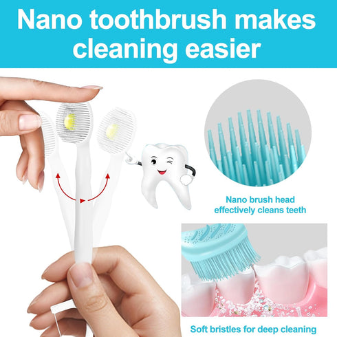 KUGUAN 28 Packs Mini Brushes-Disposable Toothbrushes with Toothpaste + Floss + Pick + Tongue Scraper Travel Size