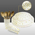 Paper Plates Napkins Set, Disposable 7/9 Inch White and Gold Party Supplies with Forks, Knives, Spoons