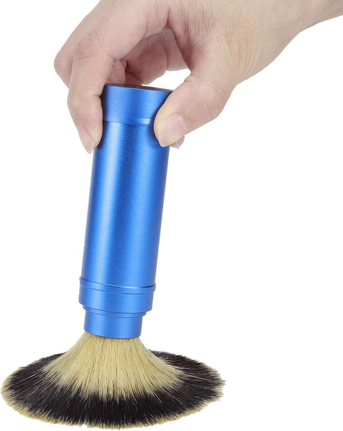 Walfront Portable Shaving Brush, Men Travel Facial Foaming Grooming Tool with Aluminum Handle