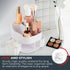 Masirs Small Rotating Makeup Organizer, Mini Cosmetic Storage Solution with Multiple Compartments (Square - White)