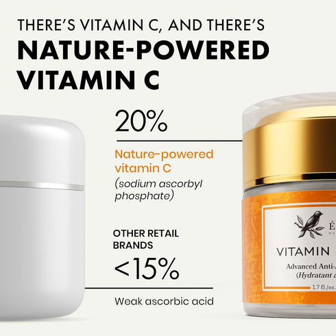 Vitamin C Face Cream - 2.5% Hyaluronic Acid + 2% Squalane, Brightening Moisturizer for Uneven Skin Tone