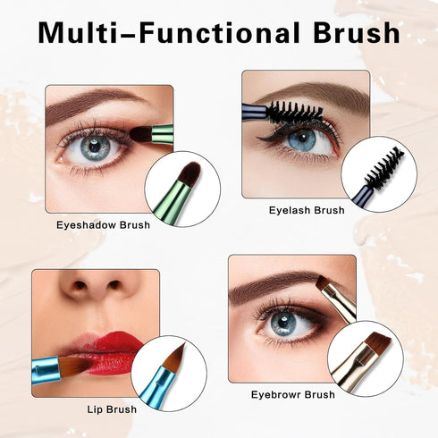 simarro 4 in 1 Portable Makeup Brush Set, Travel Size Detachable Brushes for Foundation, Concealer, and Powder