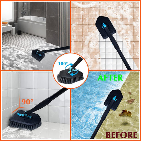 Set, 3 1 50.4'' KEEPOW Scrub Cleaning Brush in Tub and Tile Scrubber Brush with Extendable Long Handle with Bristle