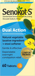 Senokot-S Dual Action 60 Tablets - Natural Vegetable Laxative Ingredient Plus Stool Softener for Constipation