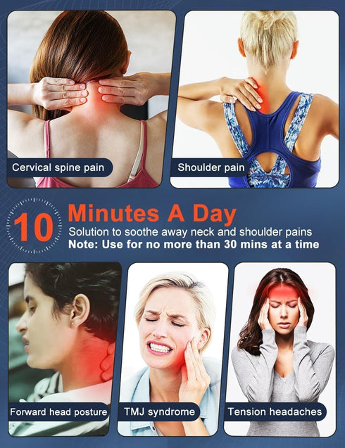 Upalled Wireless Heated Neck Stretcher for Pain Relief, Portable Cordless Neck Shoulder Cervical Traction Device