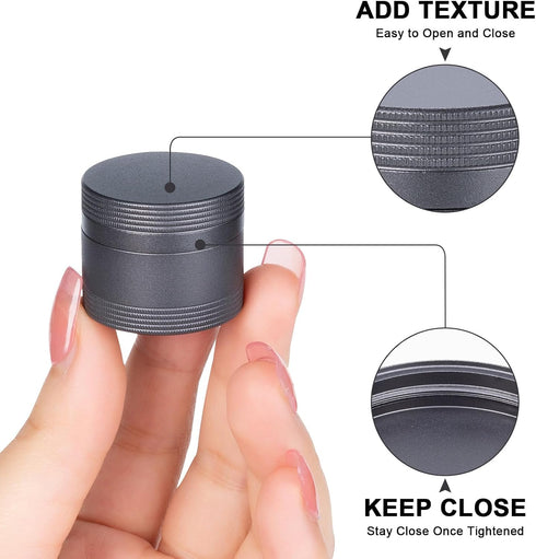 Small Pill Case, Metal Waterproof Pill Box, Round Aluminum Alloy Storage Organizer for Vitamins (Gray)