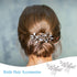 OIIKI 2PCS Silver Rhinestone Hair Combs, Clear Metal Bridal Hair Accessories for Women and Girls