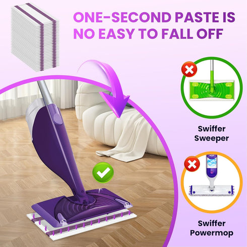 Surface30 Count Pure Realm Wet Jet Refills Compatible with Swiffer Wet Pads Refills Hardwood Floor Cleaner Spray Mop