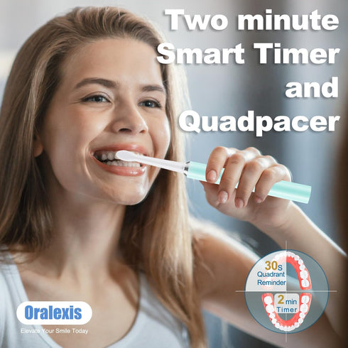 Electric Toothbrush for Adults and Kids, Blue, with 8 Brush Heads, Tongue Scraper, 40000 VPM Deep Clean, 120 Days Charge