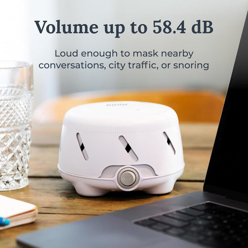 Yogasleep Dohm UNO White Noise Sound Machine (White) With Real Fan Inside for Non-Looping White Noise, For Travel