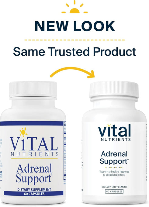 Vital Nutrients Adrenal Support - 60 Capsules, Supports Gland Function, Energy, and Stress Levels
