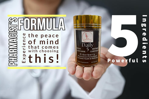 Daily 5 with All Purposes Antioxidants Dietary Supplement | The Pharmacist's Formulation Mushroom Complex