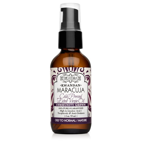 Shea Terra Rwandan Maracuja Cold-Pressed Extra Virgin Oil, 2 oz, All Natural & Organic Emollient