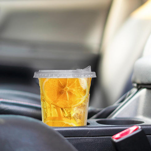 Qinsihwn 20 oz Lids,25 Sets Clear Plastic Cups with Strawless Sip Disposable Iced Coffee Cups with Lids,Disposable