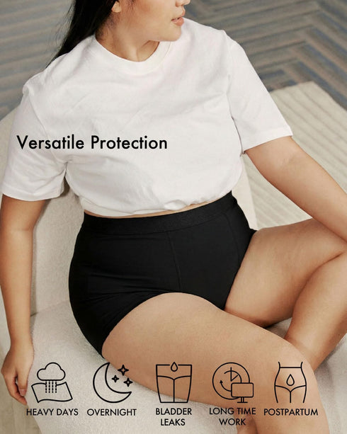LEAKPROOF2.0 12 Period Boxer for Women Holds Tampons | Overnight Period Shorts Heavy Flow Full Coverage | Postpartum |