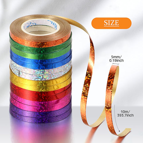 Shappy 15 Rolls Curling Ribbon, 1/5" Wide x 11 Yards Metallic Balloon String Roll for Gift Wrapping Assorted Colors Ribbons for Bows Crafts(Bright Color)