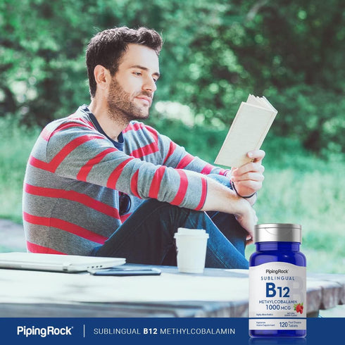 Piping Rock Vitamin B12 Sublingual 1000 mcg | 120 Tablets | Berry Flavor | Non-GMO & Gluten Free Supplement