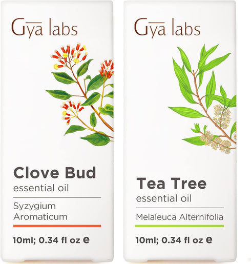 Clove Bud & Tea Tree Essential Oil Set - Aromatherapy Grade Essential