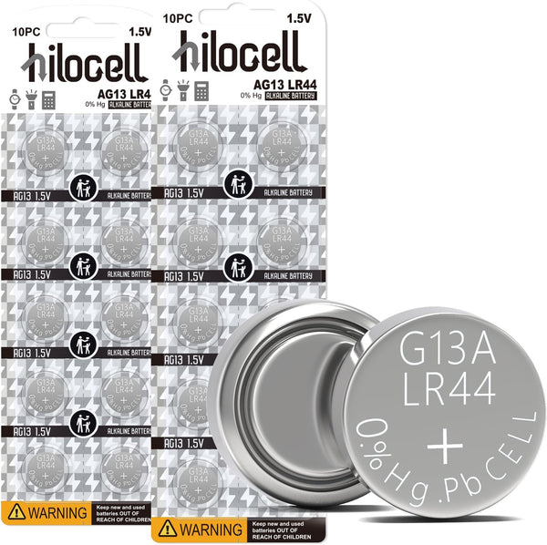 AG13 LR44 357 303 SR44 Battery, Premium Alkaline 1.5V Button Coin Cell Batteries, 20 Pack