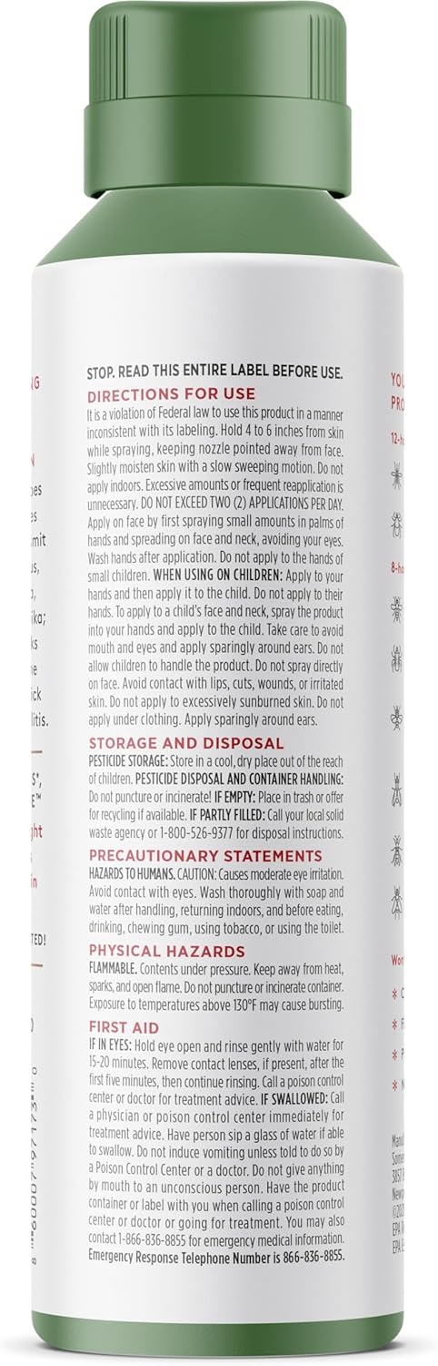 DEET-Free Green Tea + Mint Insect Repellent with Picaridin- The 12 Hour Protection, DEET Alternative