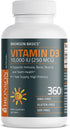 Bronson Vitamin D3 10,000 IU (250 MCG), 360 Tablets - 1 Year Supply for Muscle Function & Immune Support