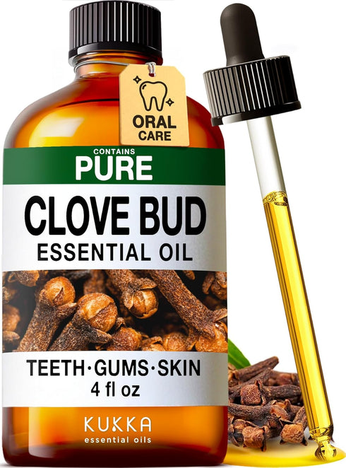 Set Set 2x4 oz Clove Oil for Oral Care & Lavender Oil Essential Oil for Diffuser - Aromatherapy Grade Essential Oils