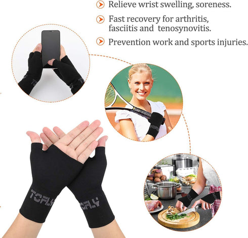 Thumb and Wrist Support for Joint Pain, Compression Wrist Sleeves with Thumb Support for Tendonitis