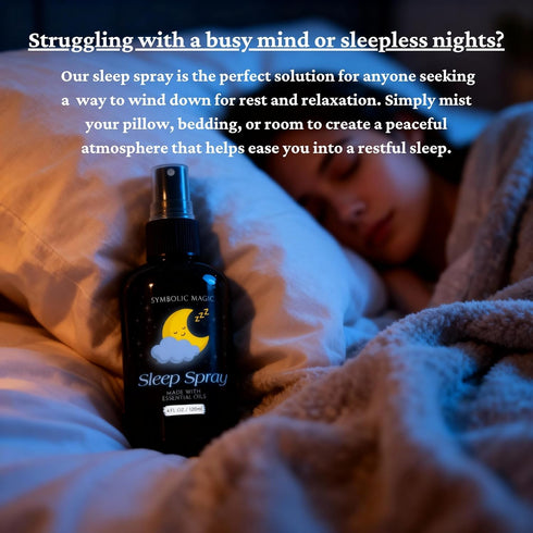 Symbolic Magic 4oz Sleep Spray Calming Lavender and Essential Oils, Pillow Mist for Deep Sleeping, Aromatherapy