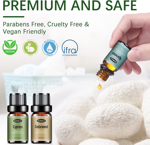 Woody Essential Oils Set - Men Scents Fragrance Oil Aromatherapy Kit for Diffuser (6x10ML)