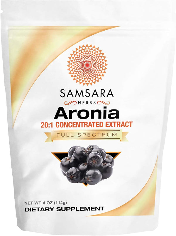 Aronia Berry 20:1 Extract Powder (4oz/114g) - Antioxidant, Flavonoids and Polyphenols Supplement - High ORAC Native