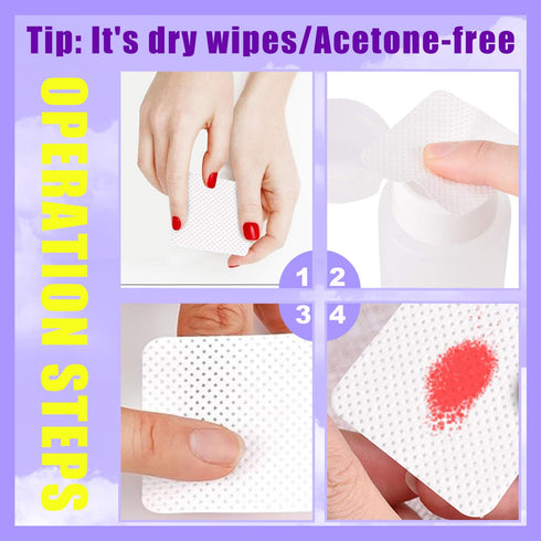NXJ INFILILA Lint Free Nail Wipes - 540PCS Non-Woven Fabric Dry Nail Prep Wipes for Salon Supplies