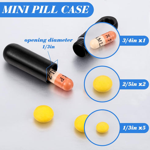 2 Pcs Keychain Pill Holder: Waterproof Small Pocket Metal Mini Travel Pill Case Organizer for Outdoor Travel Camping,